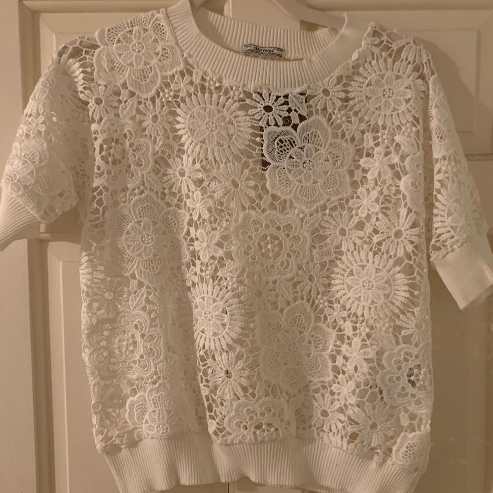 Mayoral floral see through t shirt